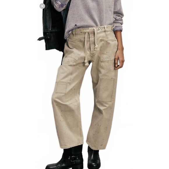 Free People Pants - NEW FREE PEOPLE We The Free MOXIE LOW SLUNG PULL ON BARREL JETTY SIZE 29